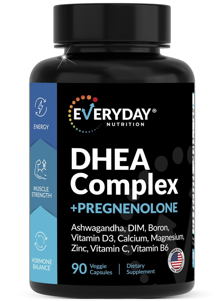 DHEA는 Ashwagandha, DIM, 마그네슘, 붕소, 칼슘, 아연, 비타민 D3, C 및 B6 호르몬 지원을 가진 남자 & 여자를 위한 Pregnenolone 100mg 보충교재를 가진 200mg 복합물 200mg 복합물 - 미국 90의 캡슐에서 만드는
