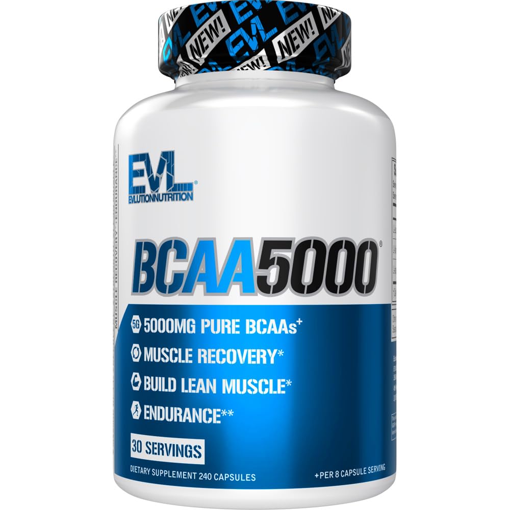 남자를 위한 BCAAs 아미노산 보충교재 - EVL 2:1: 남자를 위한 5g BCAA 캡슐 포스트 운동 회복과 Lean 근육 건축업자 - BCAA5000 분지된 사슬 아미노산 영양 보충교재 - 30의 서빙
