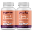 N-Acetyl L-Cysteine 600mg (NAC) (120 채식 캡슐) (120 x 2) - Stearates 없음 - Vegan - 필러 없음 - 실리카 없음 - 젤라틴 없음 - 글루텐 없음 - 비 GMO