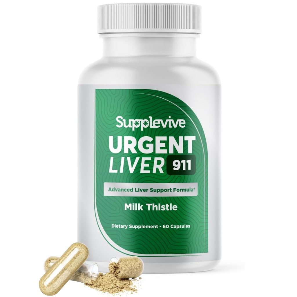 Urgent Liver 911 Herbal Liver Support Supplement Liver Cleanse Detox & Milk Thistle Silymarin Dandelion Root와 Artichoke Extract for Liver Health, 60 캡슐 (1)