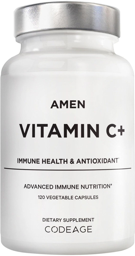 Amen 비타민 C + 아연, Bioflavonoids, Quercetin, 로즈 엉덩이, Elderberry – Vegan, Non-GMO – 2 개월 공급 - 120 캡슐
