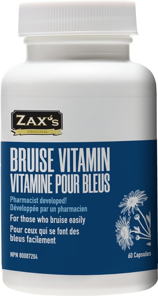 ZAX의 Bruise 비타민 Pharmacist 개발 Bruising 보조 식품 유력한 Bruising Swelling 흡진기, 아연, 비타민 K, D3, 아스코르브산, 감귤류 Bioflavonoids, 60 모자, Combine Arnica Bruise 크림