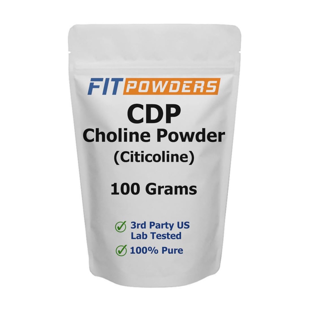 Citicoline 분말, CDP Choline 분말은 Scoop, Non-GMO, 기억과 학습 (100개 그램)를 위한 Cognitive 보충교재로 순수한 분말