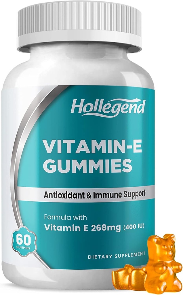 비타민 E Gummies 268mg 400 IU의 성인을 위한 자연적인 비타민 E Chewable 보충교재, 여자 & 남자, 피부 & 면역성 건강, 산화 방지제, 오렌지 풍미, 60 조사