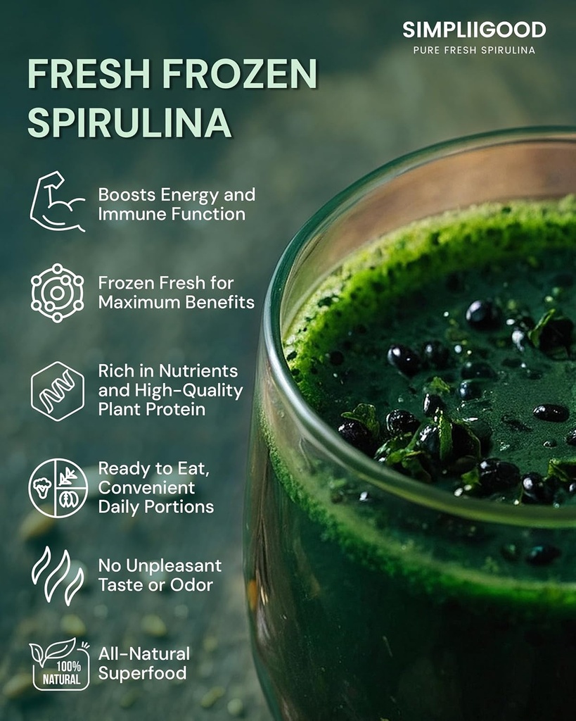 Spirulina Cubes - 고단백, 비타민-Rich Superfood with Natural flavor - Vegan, 글루텐-Free Nutrient Powerhouse Spirulina Pods for Smoothies (1.680, 킬로그램)