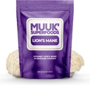 MUUK' SUPERFOODS | 순수 유기농 사자 버섯 분말 | 브레이스팅, 미국-마드 | 3.5 oz (100g), 60 서빙