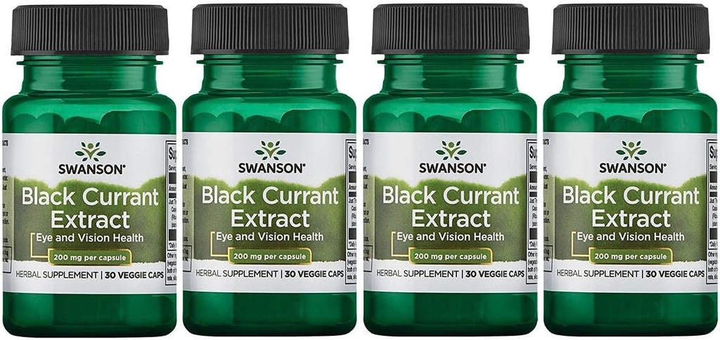 Swanson 검정 Currant 추출물 200 mg 30 Veg 모자 4 팩