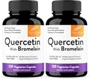 Bromelain Vegetarian 캡슐을 가진 Sandhu의 Quercetin는 120의 조사 (포장의 2)를 보충합니다 | 면역 지원 & 호흡 건강, 계절 알레르기 지원을 위한 Bioflavonoids | 남자와 여자를 위한 Quercitin