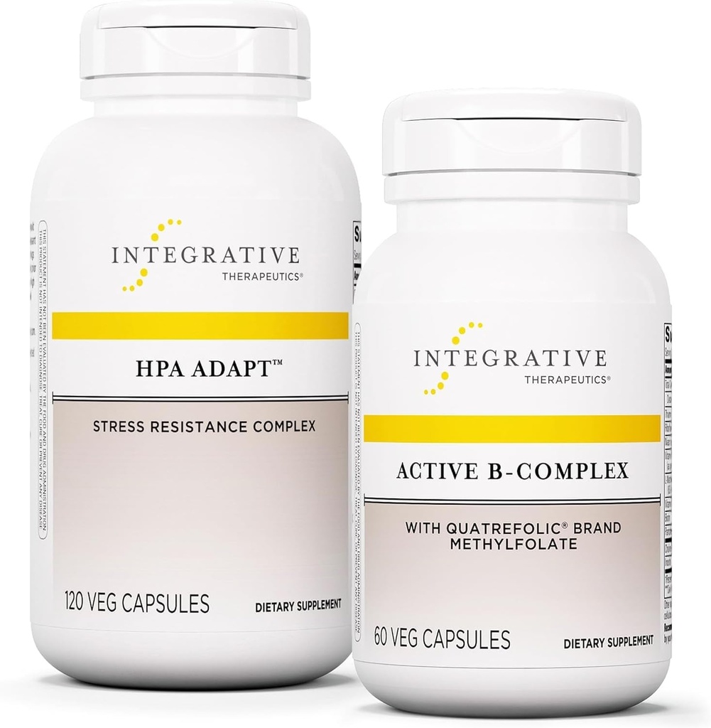 Active B-Complex, 60 캡슐 및 HPA Adapt, 120 Vegan 캡슐과 통합 치료 번들 - 에너지 대사를 지원하는 Active B-Complex - 건강한 스트레스 응답을 지원하는 HPA Adapt