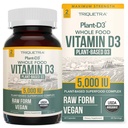 유기 비타민 D3 5,000 IU - 100% 전체적인 음식 & 식물 근거한 Cholecalciferol 모양, 100% Vegan 비타민 D - Prebiotic & Superfood Complex로 강화해 - 유기, Vegan, GMO & 글루텐 자유로운 (60의 캡슐)