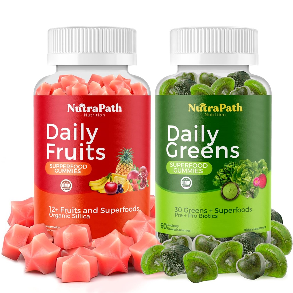 Superfood Fruits and Veggies Gummies (120 Chews), 12 + Superfruits & 30 Veggies, 과일 및 허브, 과일 및 야채 비타민, 비 GMO, Pectin 기반, 글루텐 프리