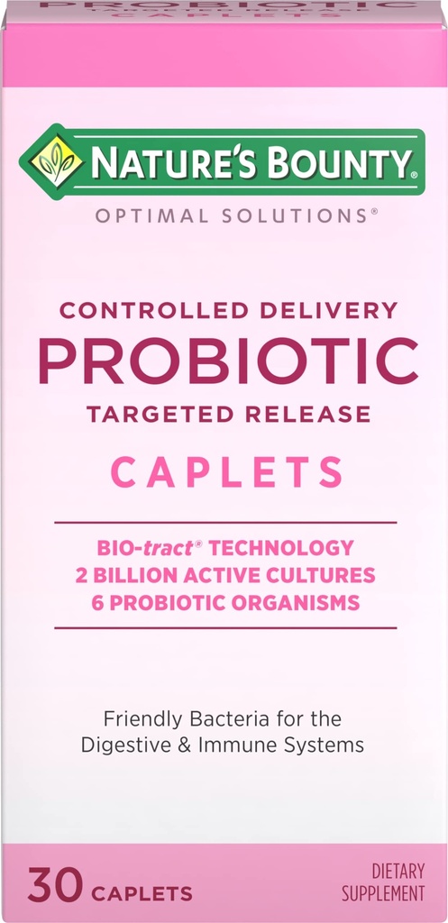 Nature 's Bounty Probiotic, 제어 된 배달 다이어트 보충, 소화, 감염 및 면역 건강, 30 캡슐, 30 총 서빙 지원
