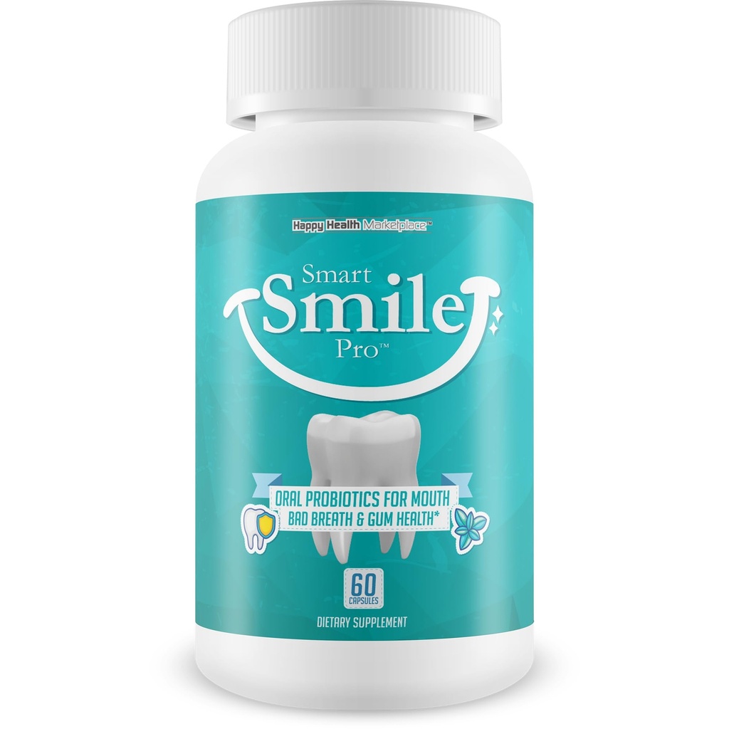 Smart Smile Pro - Teeth 및 Gums를위한 최고의 구두 프로 바이오 틱 - 구강 치과 프로 바이오 틱 - 치아 건강 보충을위한 Probiotics - 구강 Probiotic Teeth 보충 - Probiotic Teeth 비타민 보충제