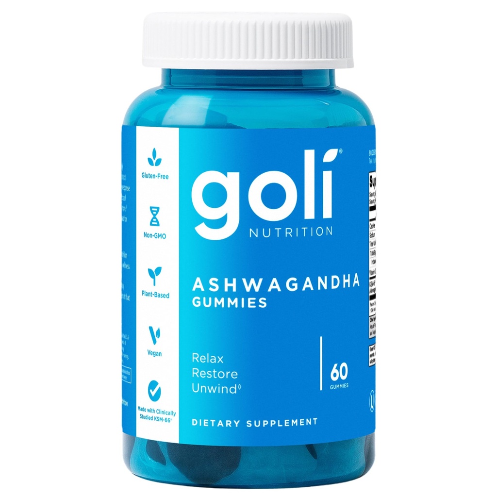 Goli Ashwagandha & Vitamin D Gummy - 60 Count - 혼합 Berry, KSM-66, Vegan, Plant based, Non-GMO, 글루텐 프리 & 젤라틴 무료 휴식. 관련 기사 Unwind, 1 팩