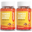 Turmeric Curcumin Gummies 성인 500mg, 검은 후추, 생강 뿌리, 비타민 C, 낮은 설탕 과일 Gummies, 오렌지 맛 - 120 개
