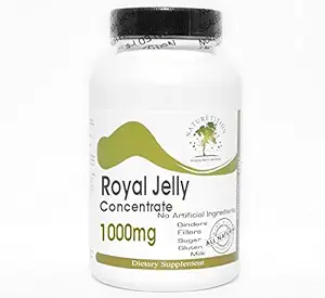 로얄 젤리 농축 1000mg ~ 200 캡슐 - 첨가제 없음 ~ Naturetition 보충제