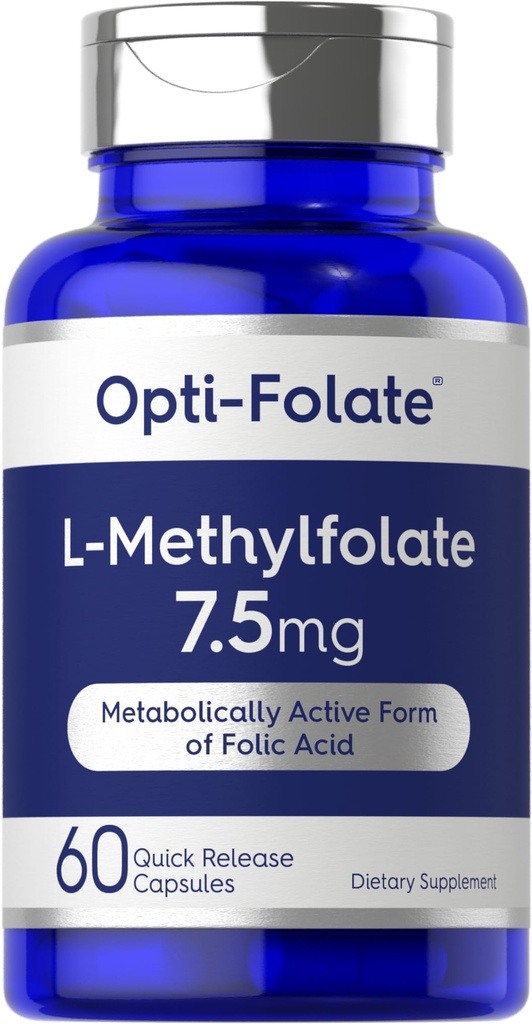 Carlyle L Methylfolate 7.5 mg | 60 캡슐 | 최적화 및 활성화 | Non-GMO, 글루텐 프리 | 메틸 Folate, 5-MTHF | 옵트-폴레이트