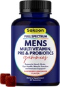 Sakoon 영양 남자의 Probiotics 및 Prebiotics, 성인 Multivitamin A, C, D, E, B & More, 지원 면역, 에너지, 건강, 60 조사를 가진 다비타민 Gummies