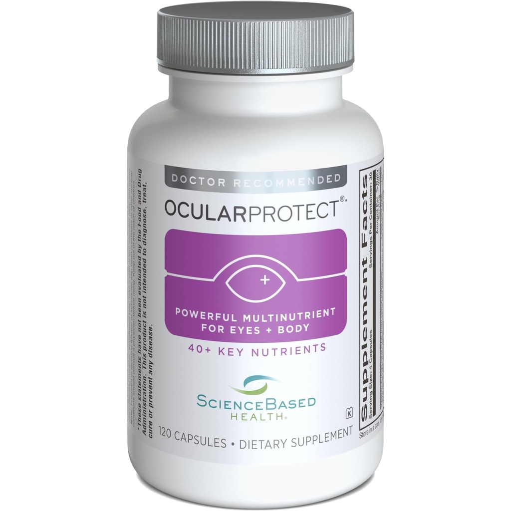 과학적 근거한 건강 OcularProtect – 진보된 눈 건강 지원을 가진 매일 Multivitamin – Lutein, Zeaxanthin, Turmeric & Quercetin를 가진 40+ 중요한 Nutrients – 면역력 지원