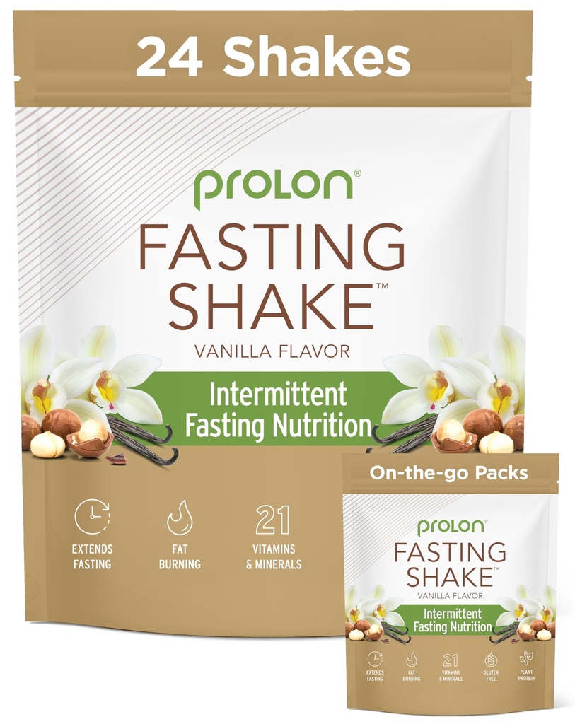 Prolon Intermittent Fasting Drink Mix | 간헐적 인 단속 | 비타민, 섬유, 플랜트 기반 단백질 | Keto, Vegan, Gluten Free, Dairy Free | Vanilla, 2x12 ct Bags (총 24 인분)