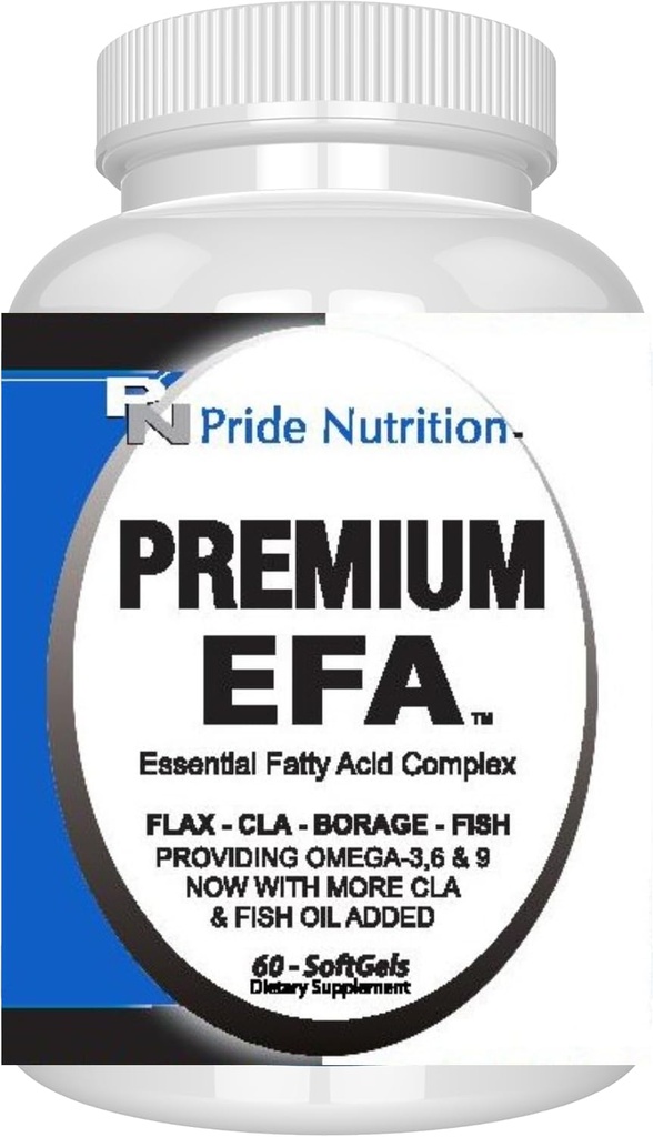 Pride 영양 프리미엄 EFA 오메가 3-6-9 남성과 여성을위한 보충 5 1 - EPA, DHA, GLA, ALA & CLA Essential Fatty Acids with Fish Oil - Softgel 알약