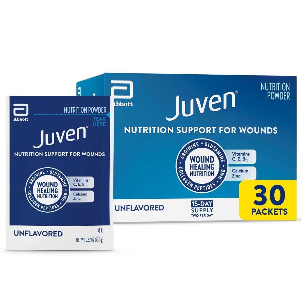 콜라겐 펩타이드, 아미노산, HMB for Wound Healing Support, Unflavored, 30 Packets를 포함한 Juven Therapeutic Nutrition 음료 분말