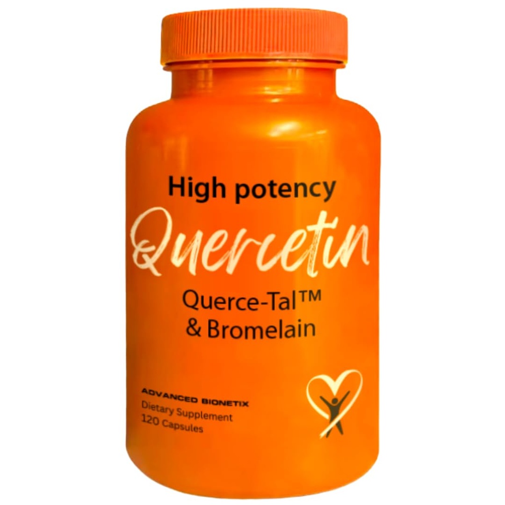 Querce-TalTM Quercetin + Bromelain 120 Veg 캡슐 | 높은 Potency 향상된 흡수 Bioavailability. Anti-Oxidant, Flare up Events, Heart Immune Health, 포장 May Vary