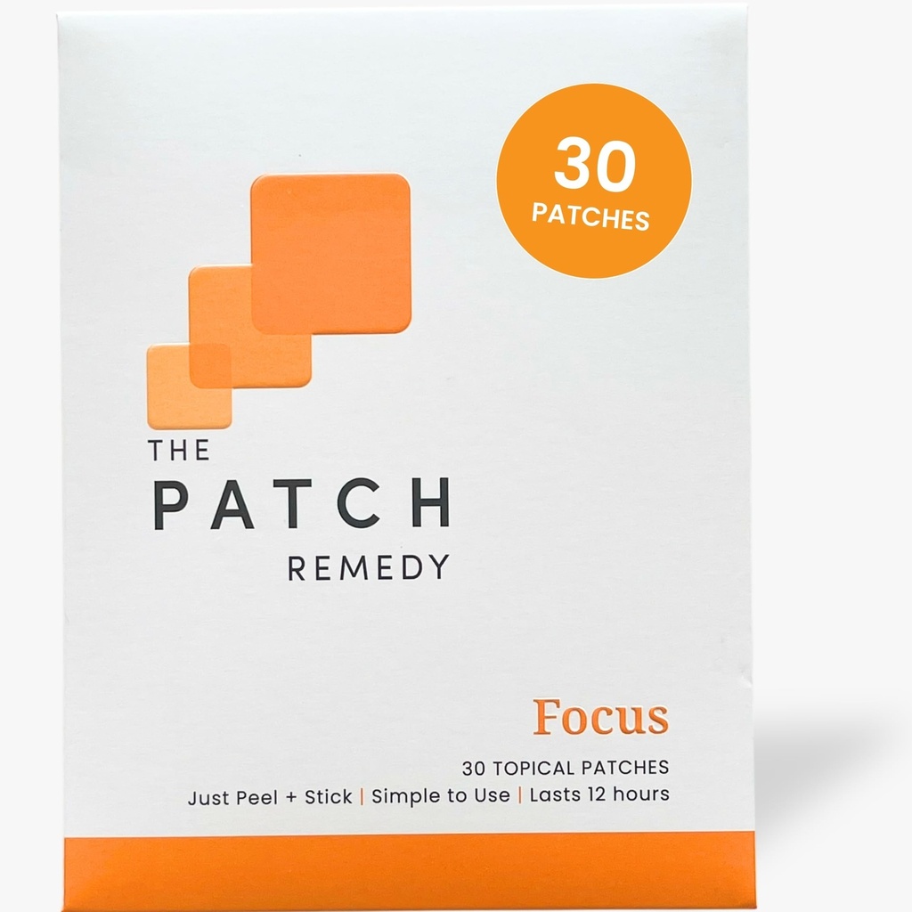 헝겊 조각 Remedy 초점 패치 | 은행나무 Biloba, Acetyl-L-Carnitine, Bacopa, 마그네슘 L-Threonate, 녹차 | 30 패치