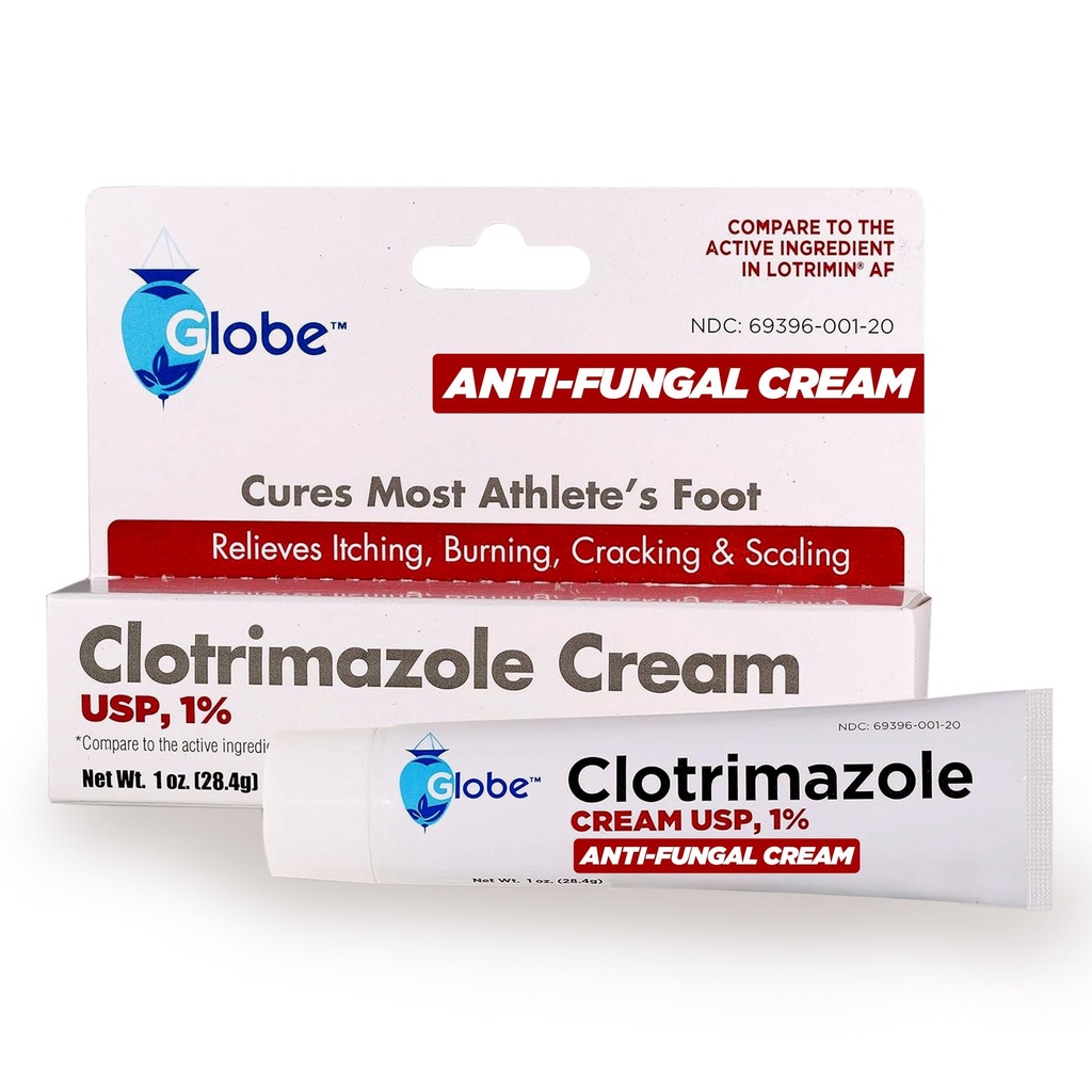 지구 Clotrimazole 항진균성 크림 1% USP (1개 oz), 반대로 곰팡이 처리, 구부리고는, 구부리고는, 구부리고는 및 간격을 두기, Jock Itch, Ringworm 및 더 많은 것