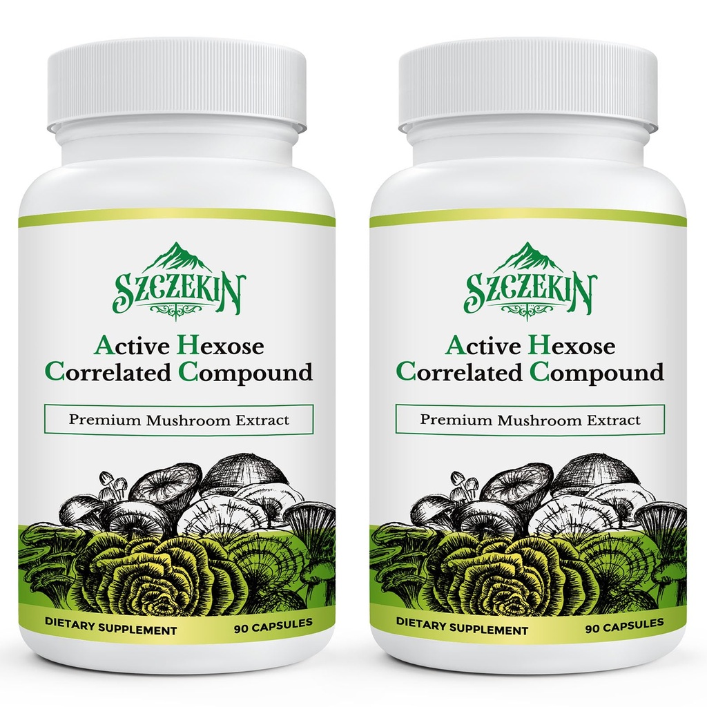 활동적인 Hexose Correlated 화합물 1500 mg 보충교재, 자연적인 8 버섯 추출물 보충교재, 면역 체계, 간결 기능, 자연적인 살인자 및 T 세포 활동, 180 Veggie 캡슐