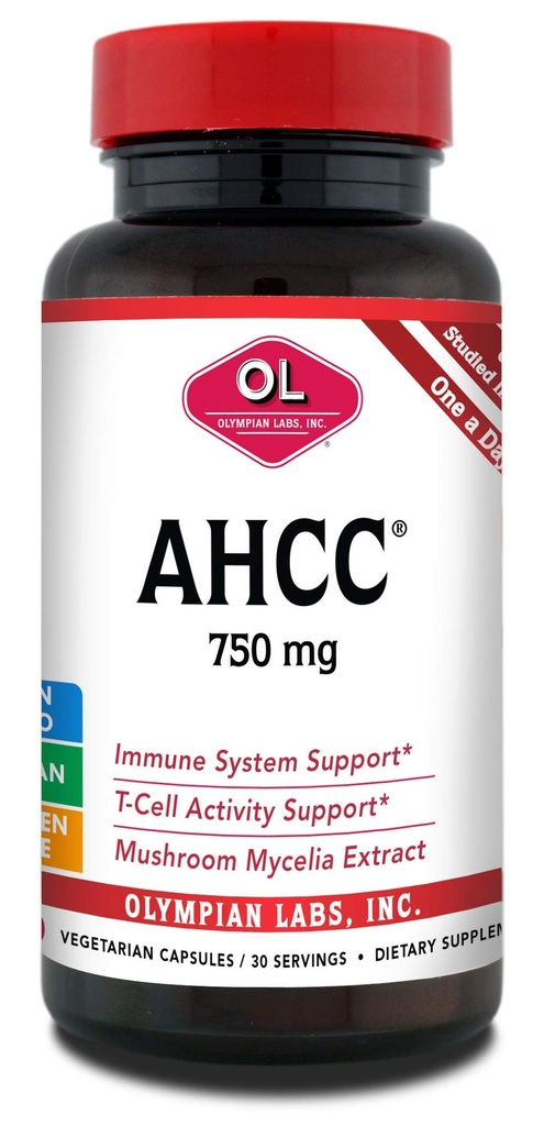 Olympian Labs 프리미엄 AHCC 캡슐 당 AHCC의 보충 750mg – Immune Health, Liver Function, Natural Killer Cell Activity- 30 캡슐 지원