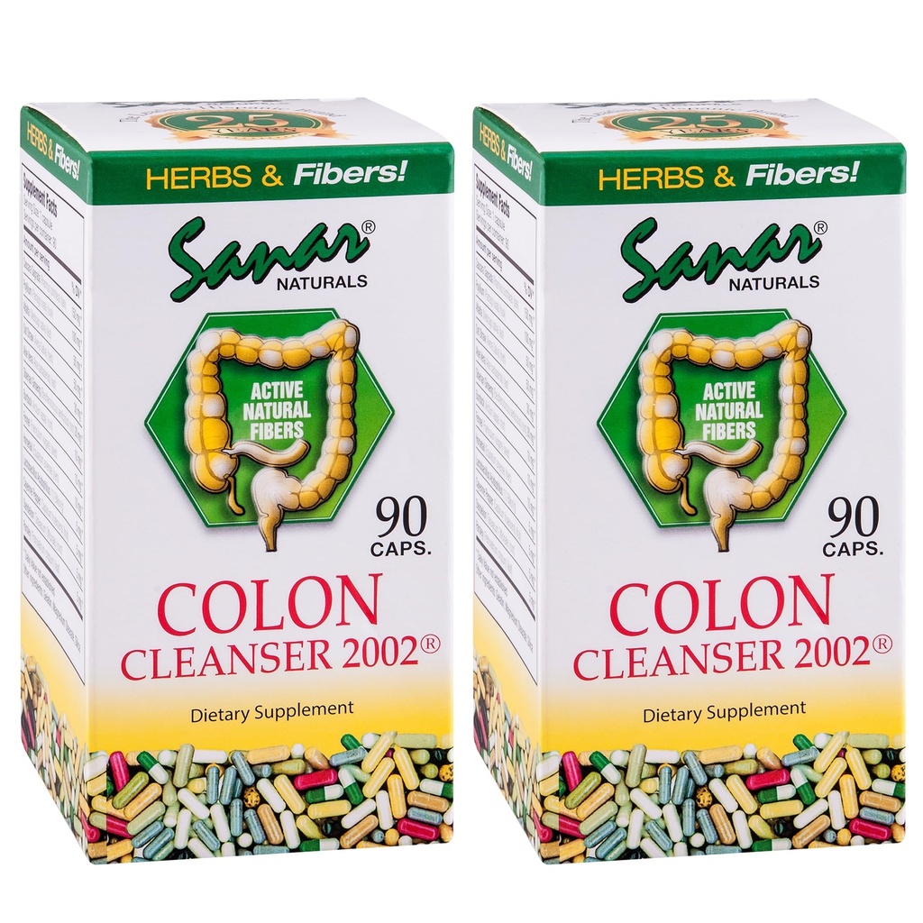 Sanar Naturals Colon Cleanser, 90 캡슐 (2 팩) - Dietary Fiber, Herbal 및 Probiotics Blend, Digestive Support, Colon Cleanse Supplement for Women & Men