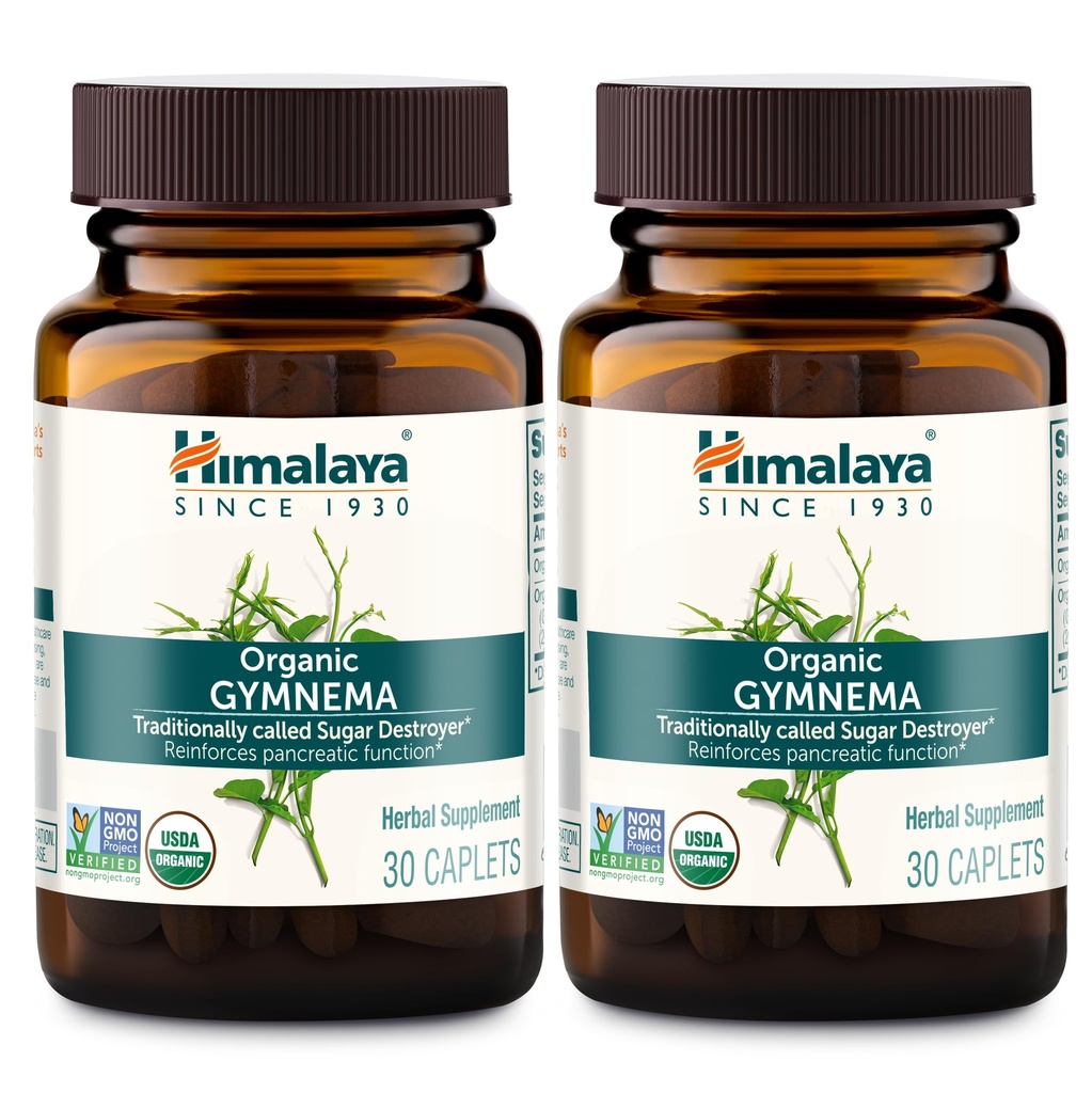 히말라야 유기 Gymnema Sylvestre – 초본 포도당 대사 지원 - USDA 유기, 비 GMO, Vegan, 글루텐 무료, 첨가제 무료, 700 mg, 30 캡슐 (포장 2)