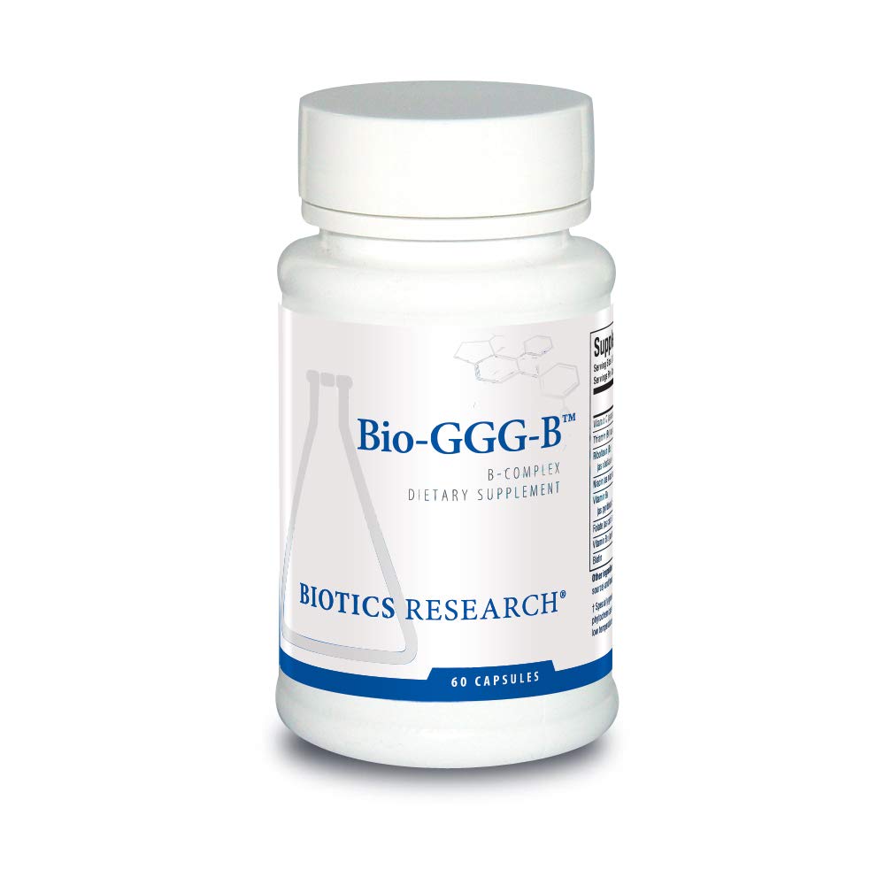 Biotics Research Bio GGG B, B Complex, 생화확하게 B 비타민, Thiamin, Riboflavin, Niacin, B6, B12, Folate Produce Energy, Optimize Positive Mood, 심장 혈관 건강 60 캡슐의 형태