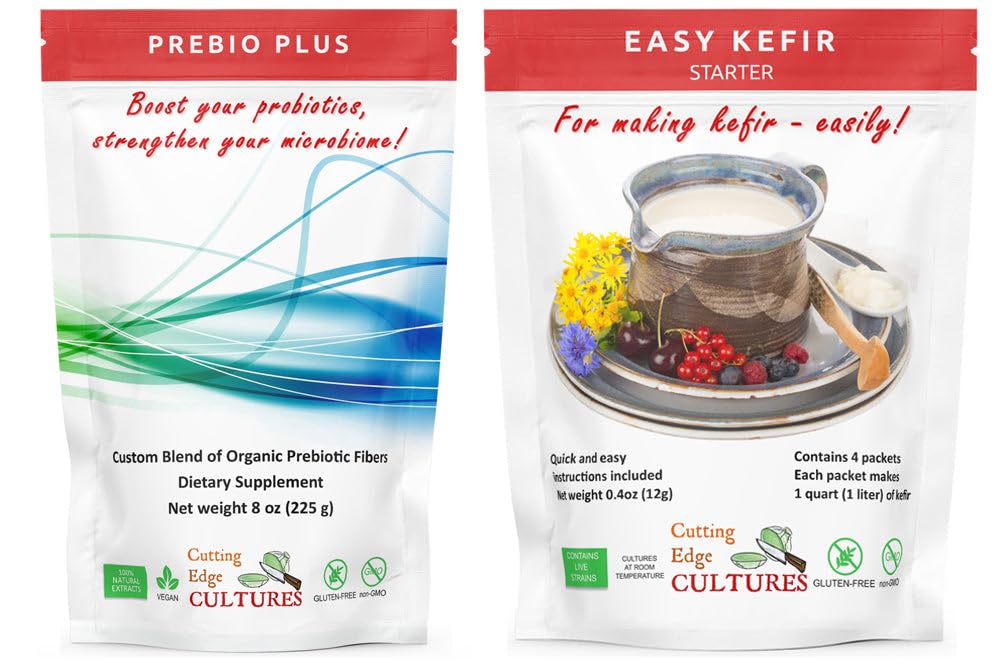 절단 가장자리 문화 Prebio 플러스 + Kefir 시동기 문화 Prebiotic 섬유 분말 유기 Prebiotic 섬유 Dietary 보충교재의 제일 관례 혼합 (1 Prebio 플러스 + 1 Kefir 20g)