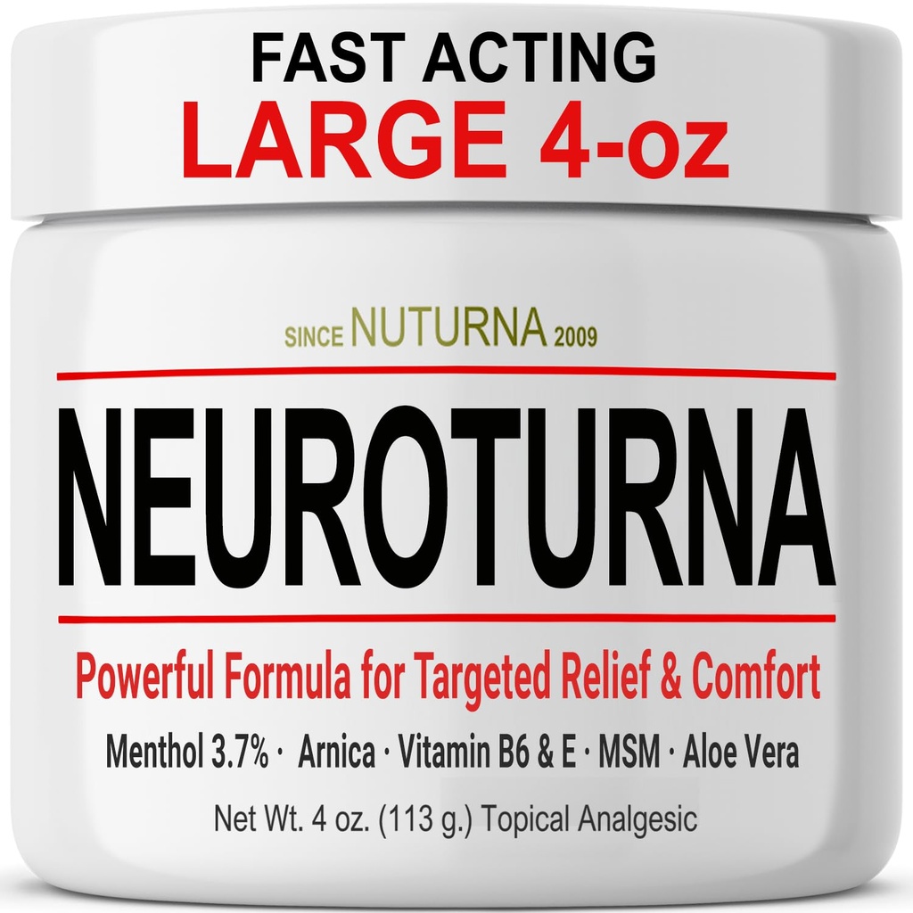 Neuropathy Nerve Relief Cream - 발 손 다리를 위한 빠른 행동 최대 기복 - 매우 힘 Menthol Arnica Aloe Vera MSM, Soothing 자연적인 Nerve 안락 기복, Paraben 자유로운 4 Oz
