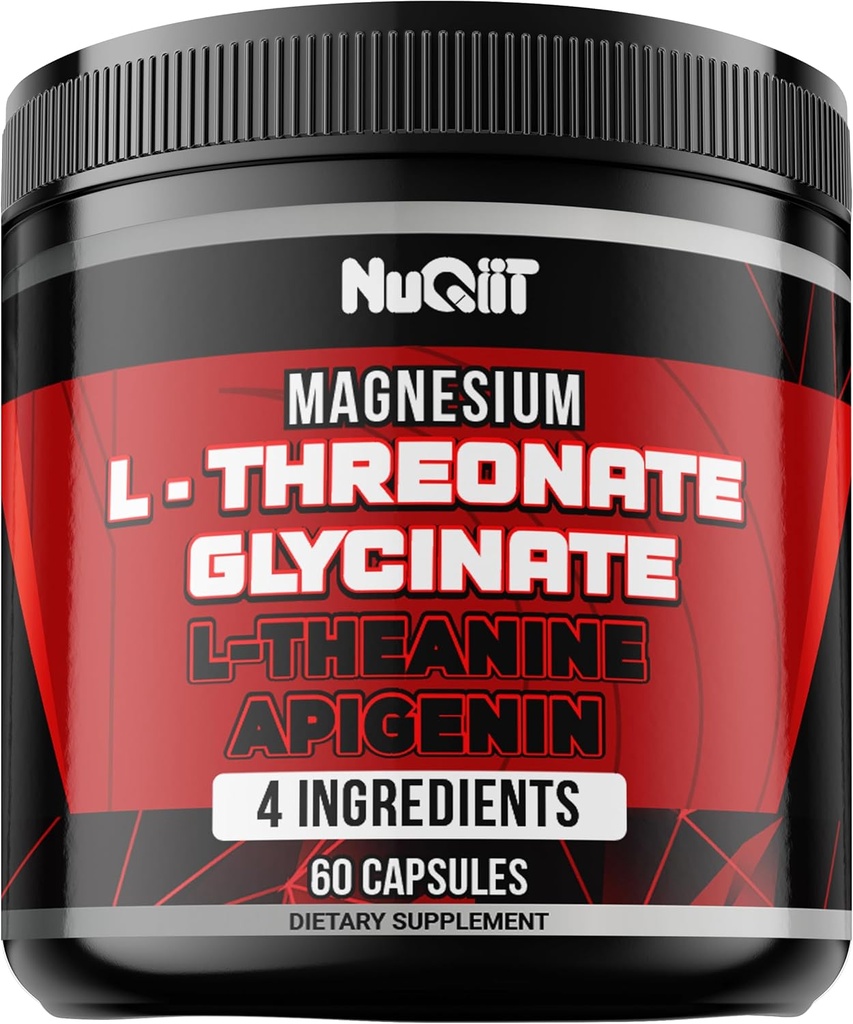 60 캡슐 - 마그네슘 L-Threonate 캡슐 500mg 마그네슘 글리세린 500mg L-Theanine 200mg & Apigenin 50mg - 지원 긍정적인 계류, 면역 체계, 두뇌 건강 & 초점을 위한 인상적인 이점