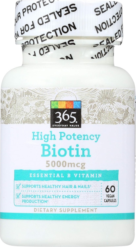 전체적인 음식 시장, 높은 힘 Biotin 5000mcg에 의하여 365, 60 ct