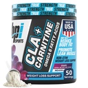 BPI 스포츠 CLA + 카르니틴 - CLA L 카르니틴 & Linoleic 산 - 체중 감량, Metabolism & Lean 근육을위한 L 카르니틴 보충 - 카페인 무료 - 포도 - 50 서빙 - 12.34 온스