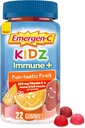 Emergen-C Kidz Immune+ 면역 지원 규정식 보충교재, 비타민 C, B 비타민 및 비타민 D를 가진 맛있은 Gummies Immune 지원, Fun-Tastic 과일 맛을 내는 Gummies - 22 조사