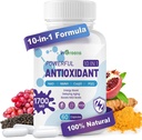 10-in-1 산화 방지제 보충교재, 여성과 남자를 위한 1700MG 최고 산화 방지제, NAD, NMNH, 이산화탄소10, Resveratrol, 세포 수선 & 감소 자유로운 방사선 손상을 가진 강력한 산화 방지제, 60의 캡슐