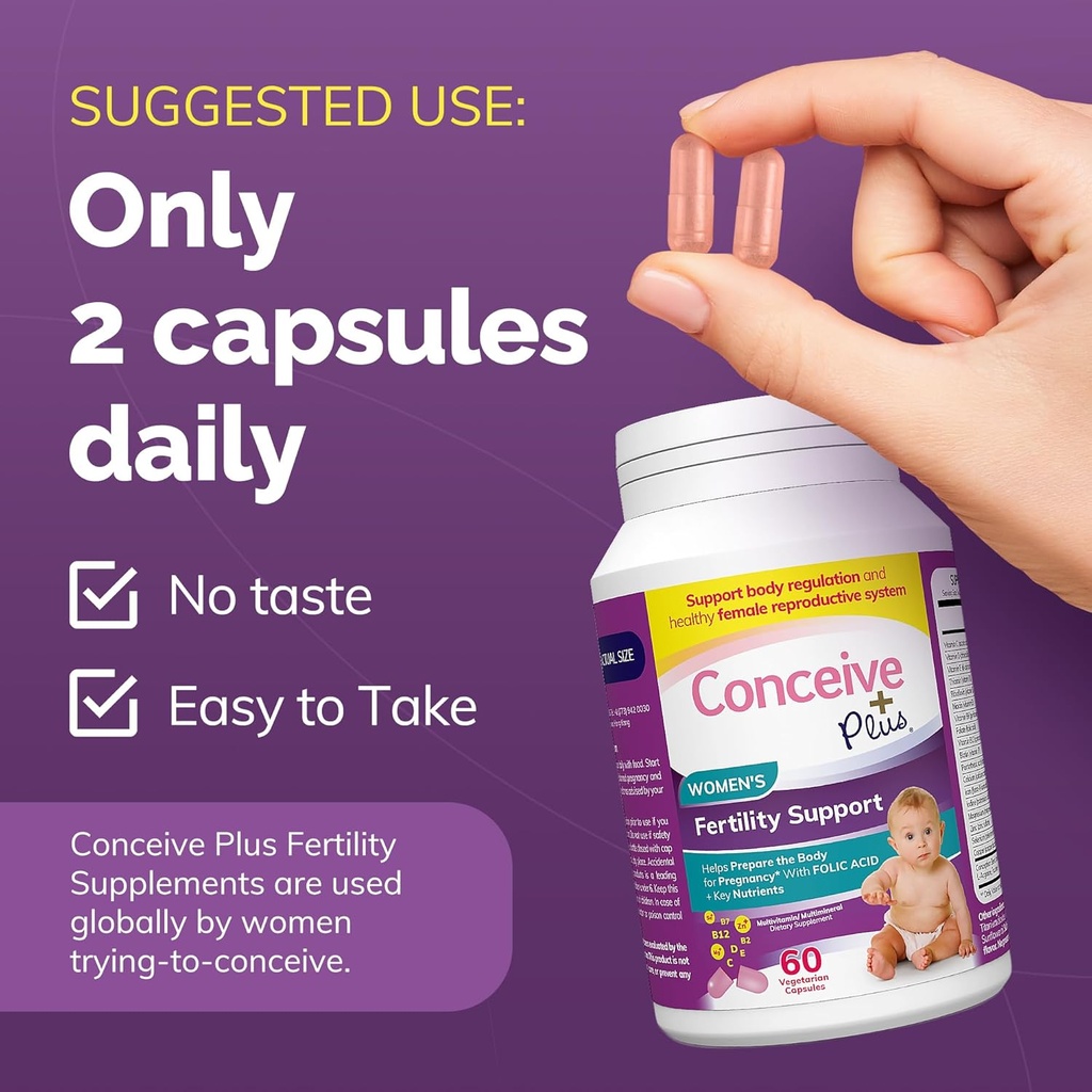 CONCEIVE PLUS Ovulation + Women's Fertility 콤보, Fertility 및 Ovarian Regulation, 60 + 120 캡슐 지원
