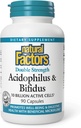 자연적인 요인, Acidophilus & Bifidus 두 배 힘, Probiotic 및 Prebiotic 공식, 90의 캡슐