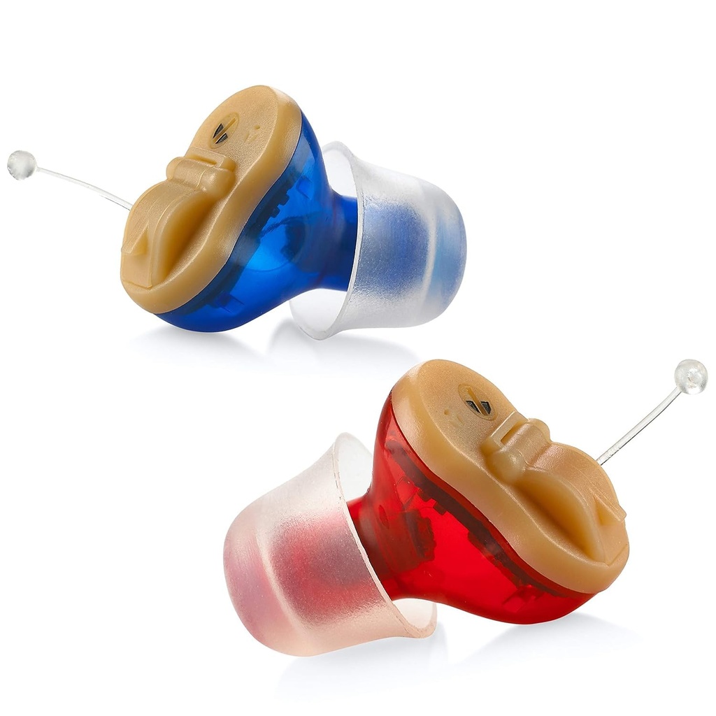 프리미엄 디지털 보청기 - 운하 (CIC) In-Ear Mini Sound Enhancer Set, Near-Invisible, Noise Cancelling, Personal Sound Hearing 증폭기 - 쌍 - MZ-21