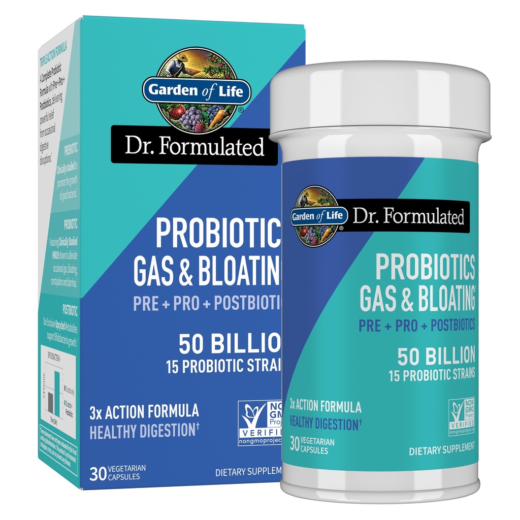 생명 박사의 정원 공식 사전, 포스트 & 프로 바이오 틱 가스 & 빙 한 번 매일 3-in-1 완전 Prebiotics, Postbiotics & Probiotics – 50 억 CFU, 비 GMO, 글루텐 무료, 30 일 공급