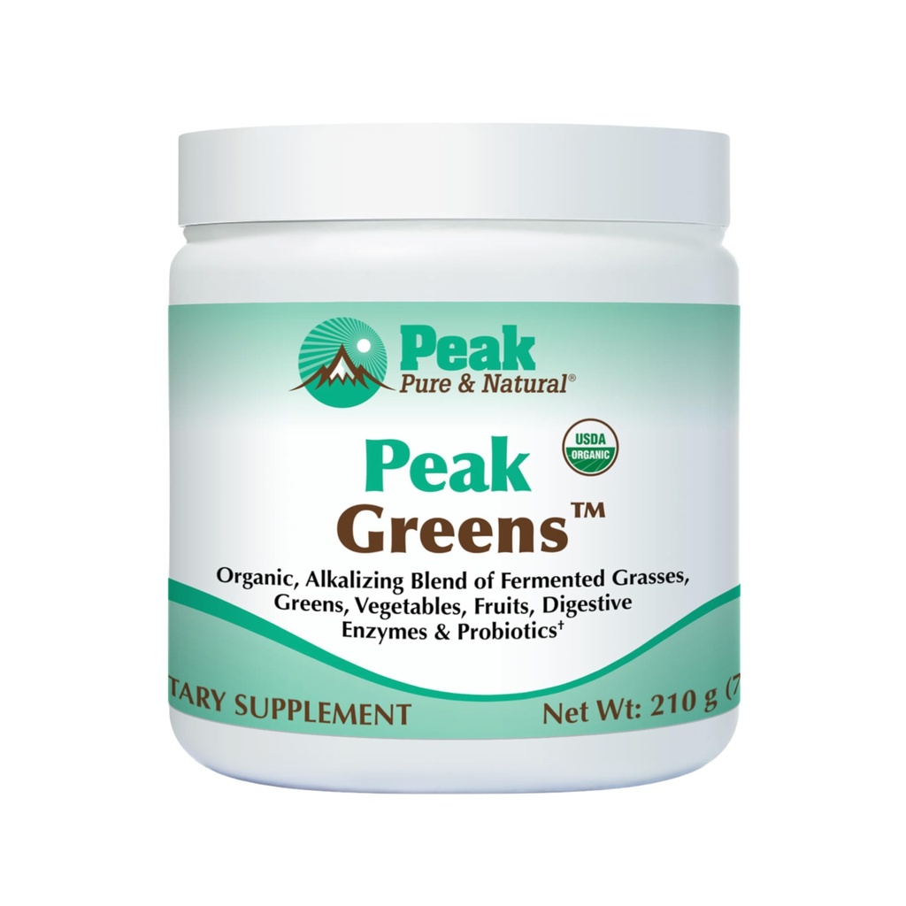 Peak Pure & Natural Peak Green Support pH Balance와 알칼리성 | Superfood Green Drink Powder | 발효 잔디, 야채, 과일 혼합 | 소화 효소 및 프로바이오틱 분말