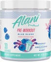 Alani Nu Pre 운동 분말 블루 슬러시, 아미노산 에너지 부스트, 내구시간 보충, 설탕 무료, 200mg 카페인, L-Theanine, 베타 알라닌, L-Citrulline, 30 서빙