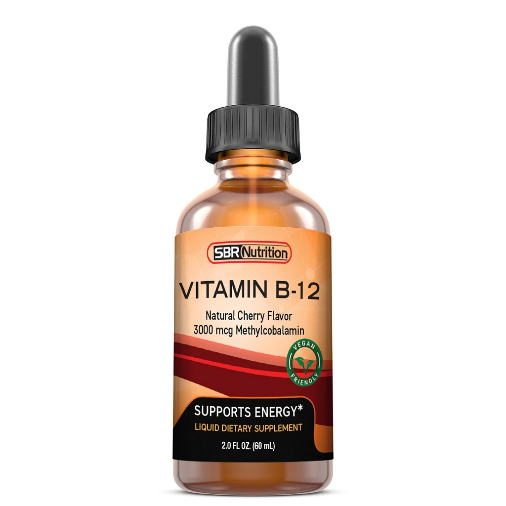 비타민 B12 하위 언어 액체 드롭 - Methylcobalamin, VIT B 12 지원 에너지, 최대 흡수, 서빙 당 3000mcg, 60 서빙, 비 GMO, 비건 친절, 미국에서 제조