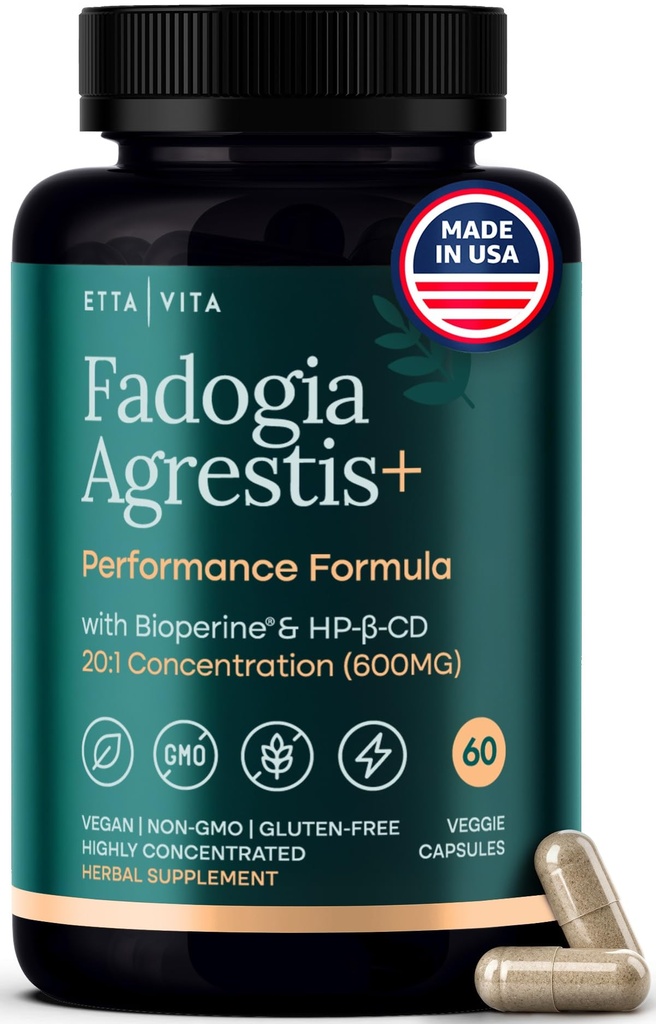 자연적인 시험 지원을 위한 유기 Fadogia Agrestis 600mg (2X 더 순수한 - 3X 더 흡수성) Athlete 승인되는 - 지원 근육 성장 & 회복, 건강한 에너지 수준, 드라이브, 체력 & 계류 - 60ct