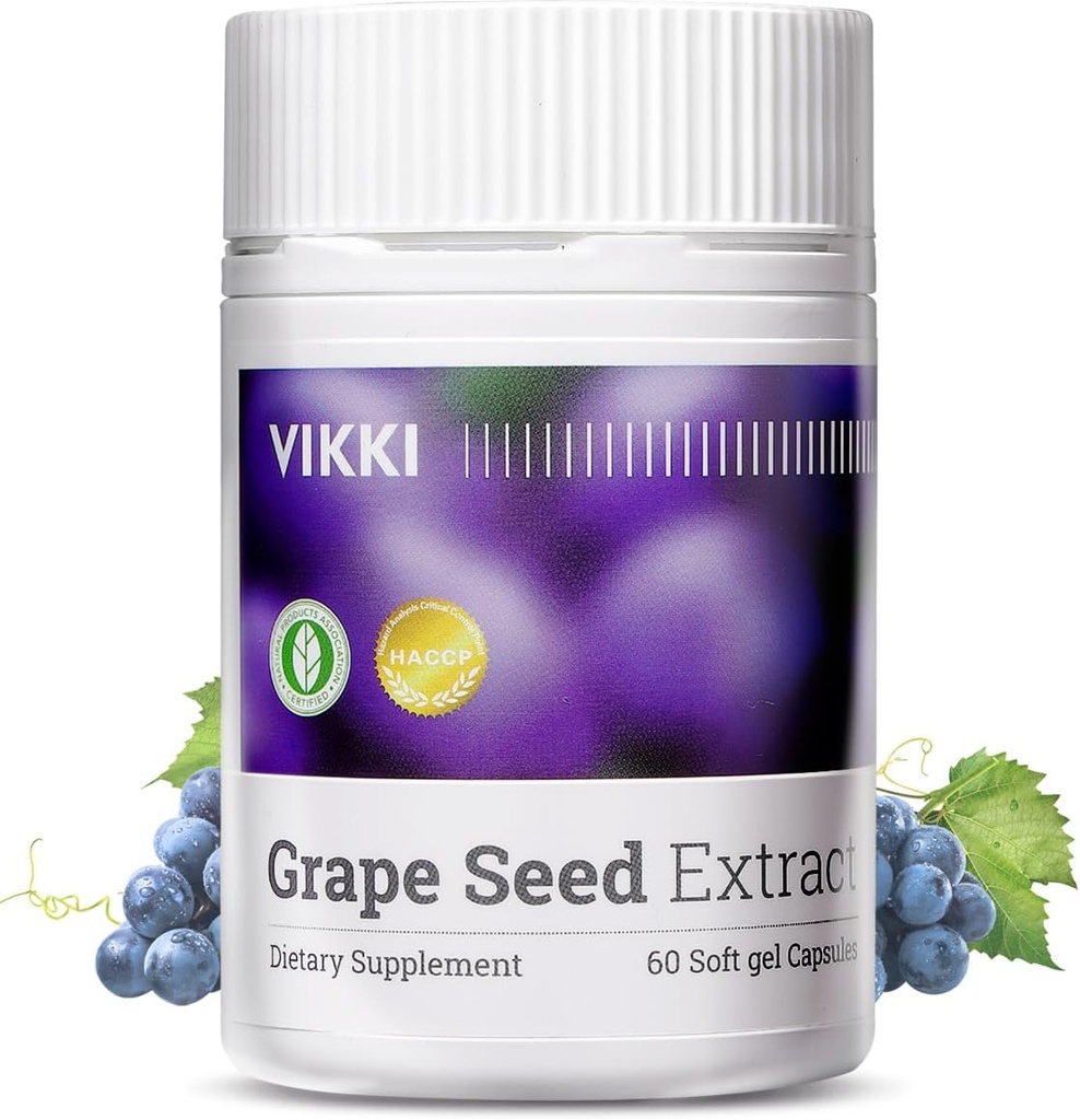 Vikki 포도씨 추출물 캡슐 38100mg의 OPC 본래 Blueberry Esssence를 가진 60 조사, 최대 힘